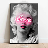 Marilyn Monroe Neon Love | Black and White Fashion Icon Print - A4 – 21x29cm (8x12’’) - Print